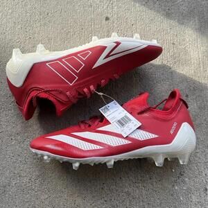 Adidas Men Adizero Electric.1 II Football Cleats Power RED Cloud WHITE SIZE 13